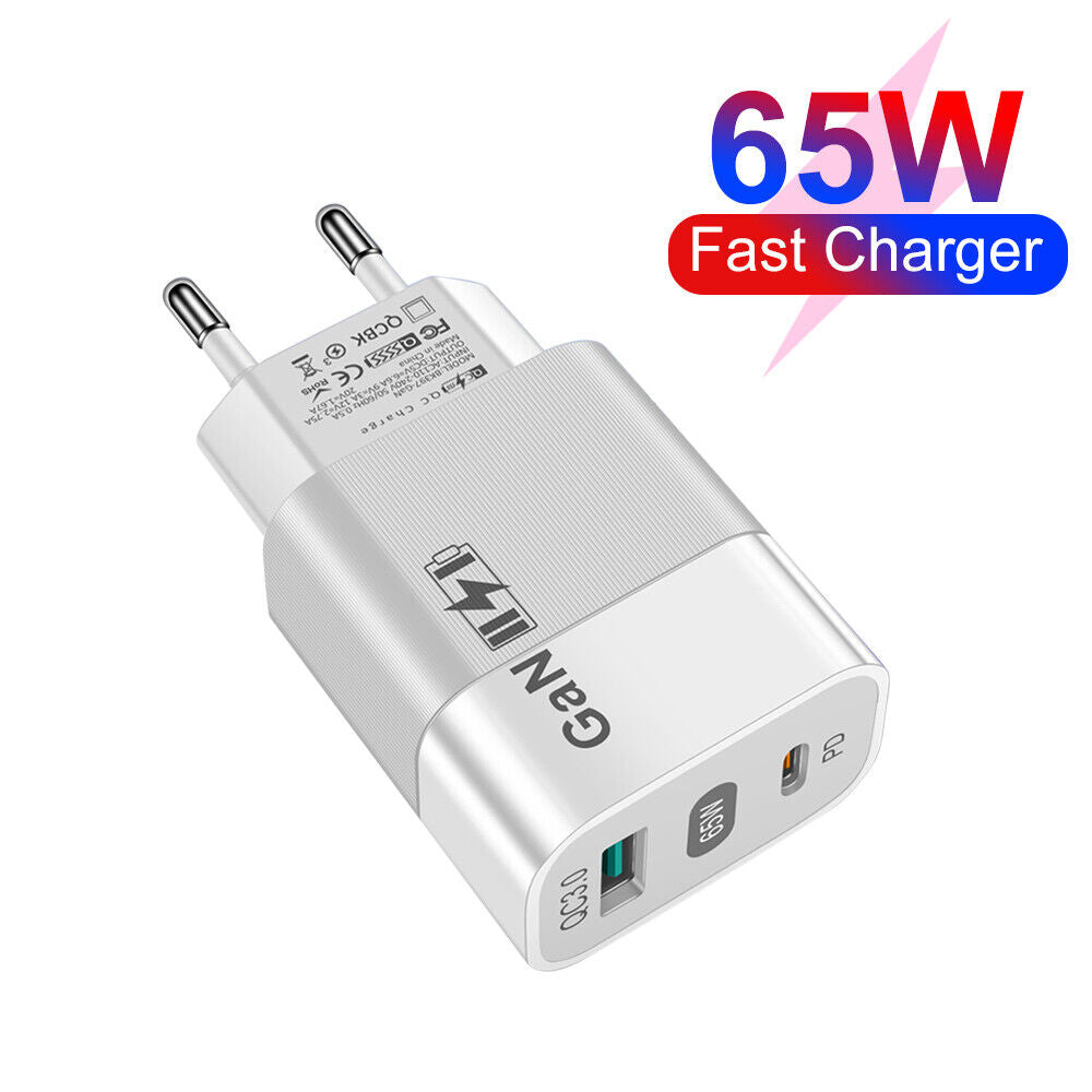 Caricabatterie Retea Techsuit CHPD131, 65W, 3.25A, 1 x USB-A - 1 x USB-C, Bianco