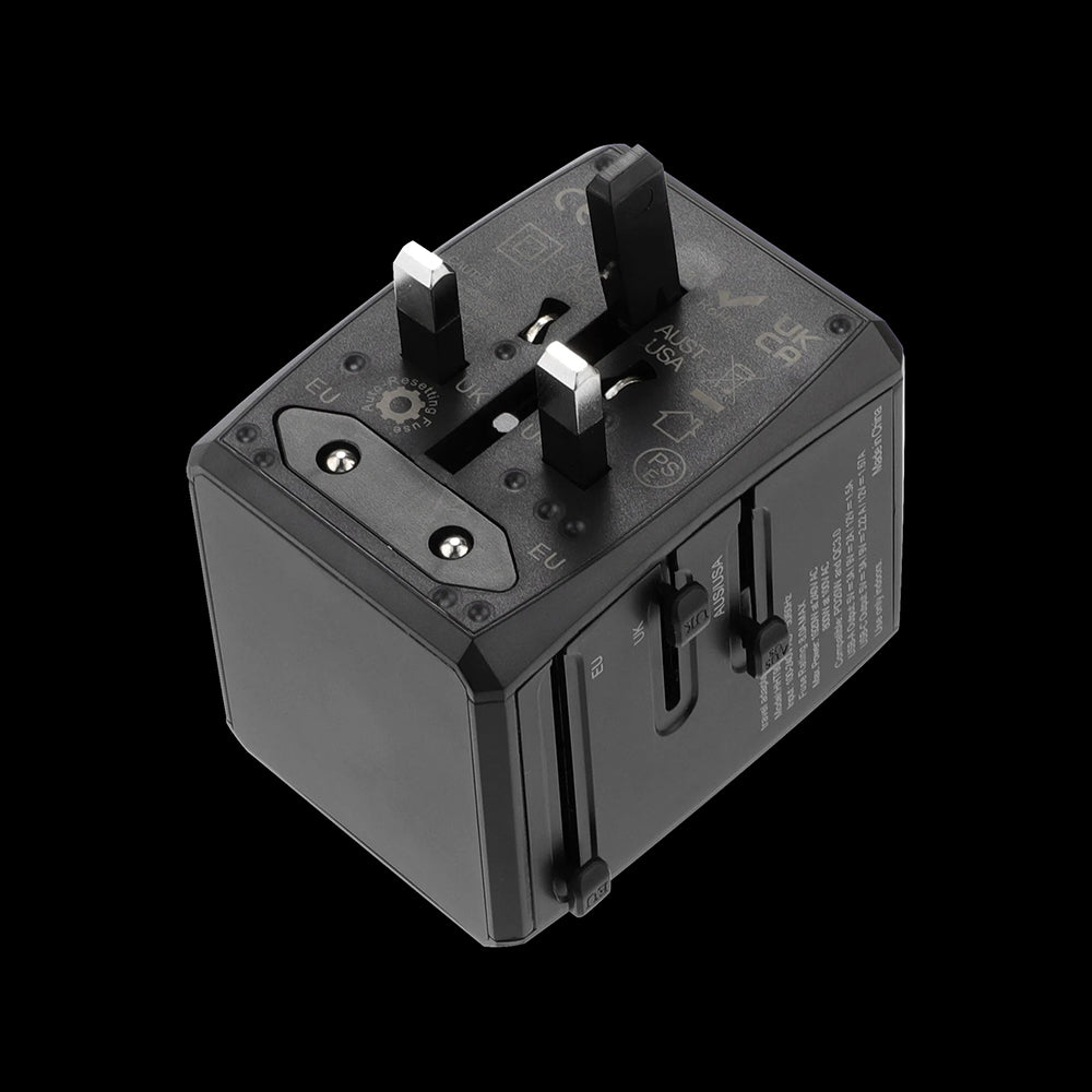 Caricabatterie da Rete Techsuit HHT904-B2 Travel, 20W, 3A, 2 x USB-A - 2 x USB-C, Nero