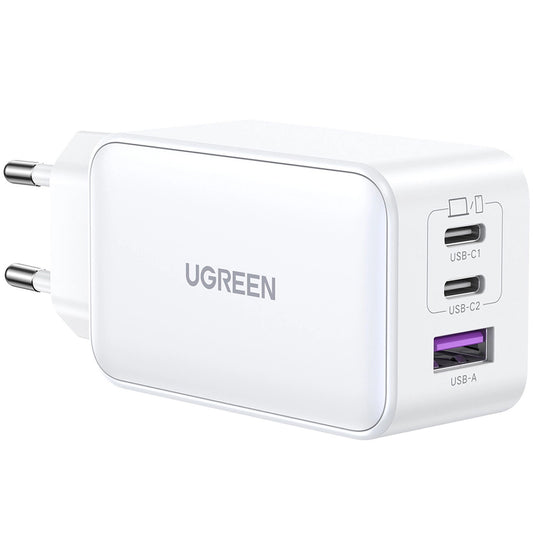 Caricabatterie di rete UGREEN CD244, 65W, 3A, 1 x USB-A - 2 x USB-C, grigio