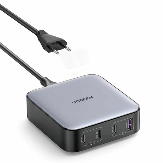 Stazione di ricarica UGREEN CD328, 100W, 3A, 1 x USB-A - 3 x USB-C, Grigio