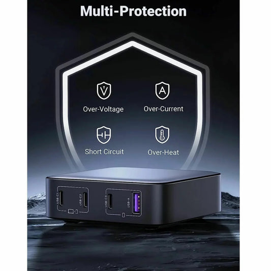 Stazione di ricarica UGREEN CD328, 100W, 3A, 1 x USB-A - 3 x USB-C, Grigio