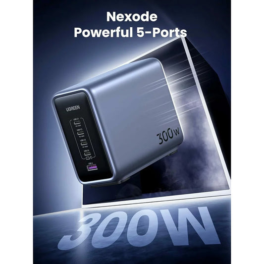 Stazione di ricarica UGREEN CD333 Nexode, 300W, 5A, 1 x USB-A - 4 x USB-C, Grigio