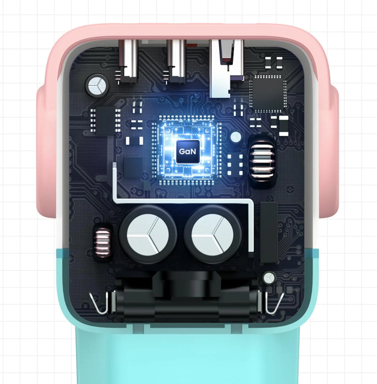 Caricabatterie da Rete UGREEN CD361 Uno, 65W, 3.25A, 1 x USB-A - 2 x USB-C, Turchese