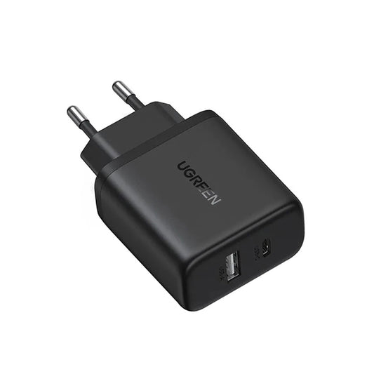 UGREEN X227 Network Charger, 20W, 3A, 1 x USB-A - 1 x USB-C, Black