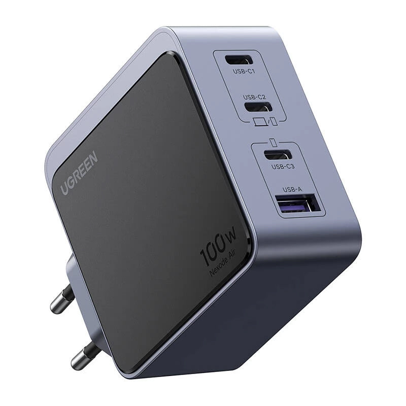 Caricabatterie di rete UGREEN X565 Nexode Air, 100W, 5A, 1 x USB-A - 3 x USB-C, Grigio