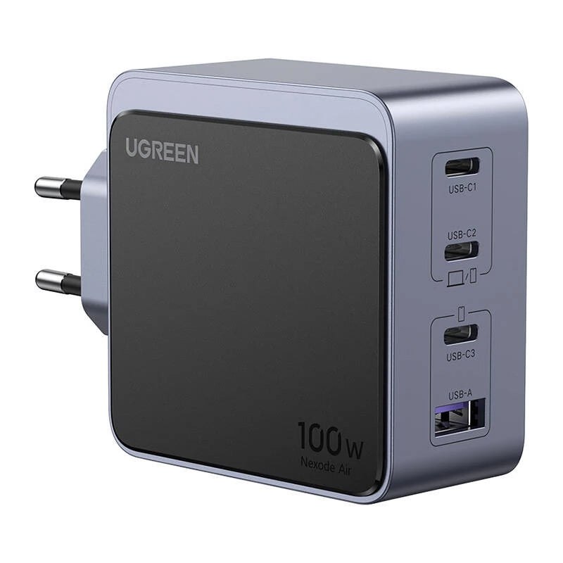 Caricabatterie di rete UGREEN X565 Nexode Air, 100W, 5A, 1 x USB-A - 3 x USB-C, Grigio
