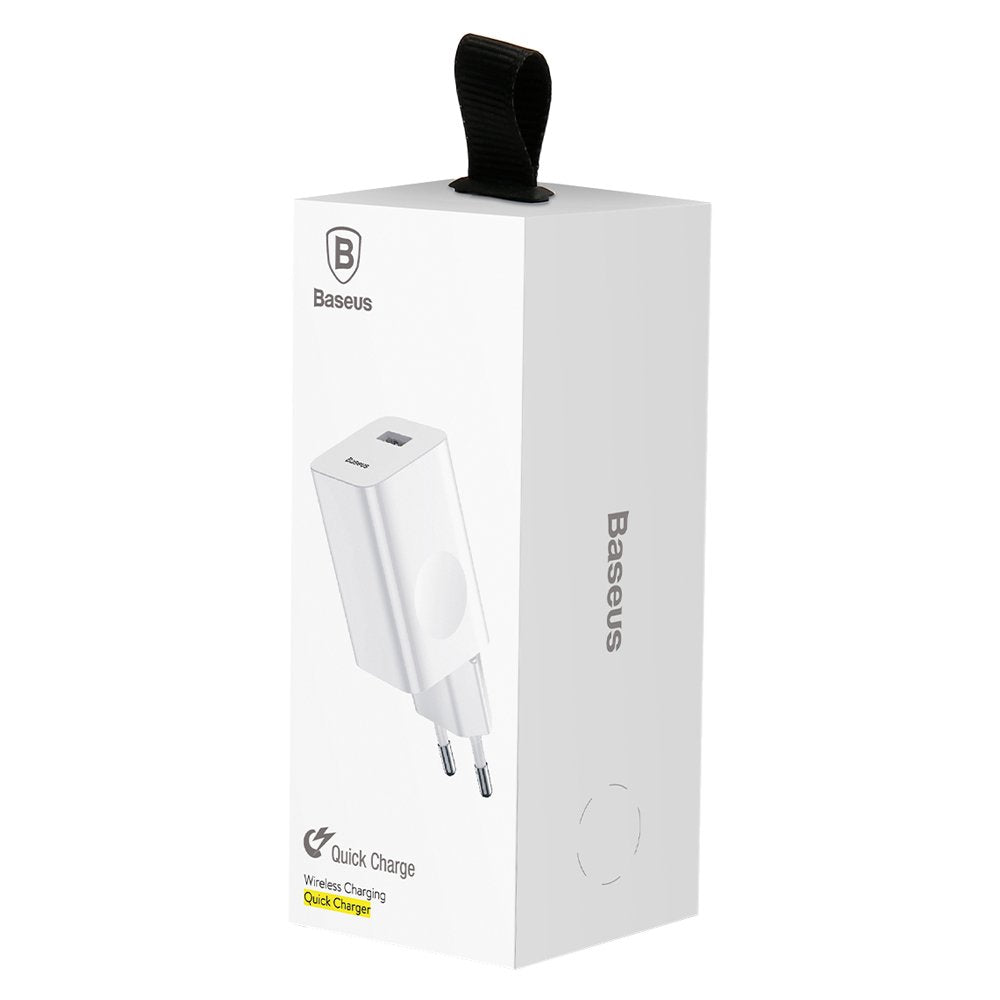 Baseus Network Charger, 24W, 3A, 1 x USB-A, White CCALL-BX02