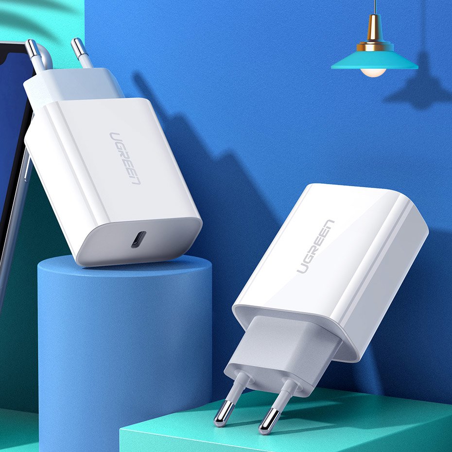 Caricabatterie da Rete UGREEN CD137, 18W, 3A, 1 x USB-C, Bianco
