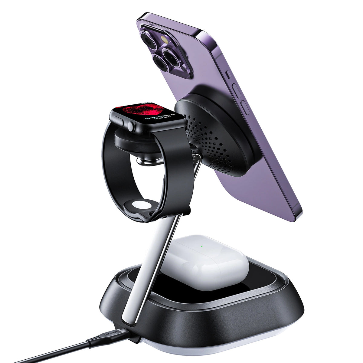 Caricabatterie Wireless Retea Acefast E16 3in1, 15W, 1.67A, Nero