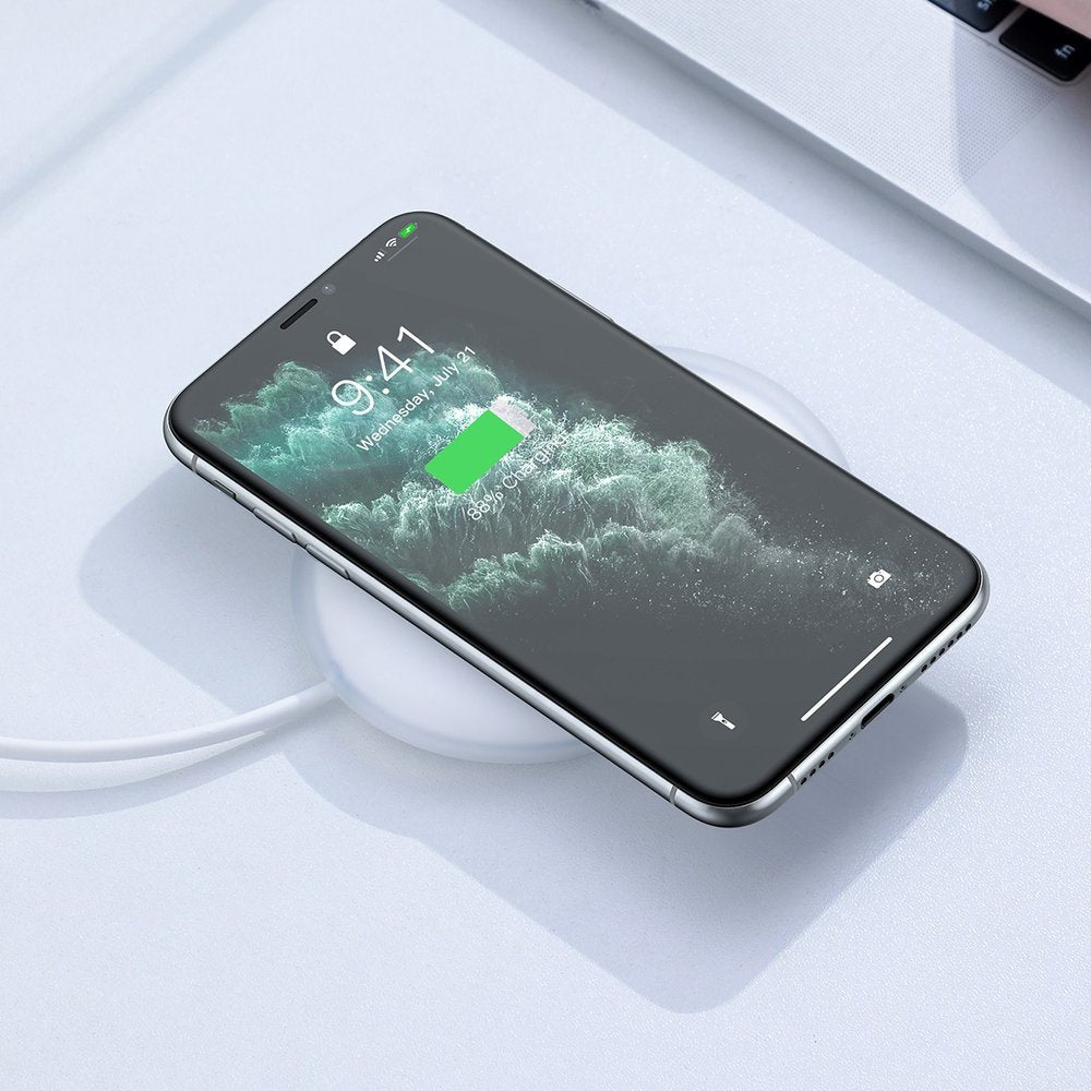 Caricabatterie Wireless Baseus Jelly, 15W, 1.67A, Bianco WXGD-02