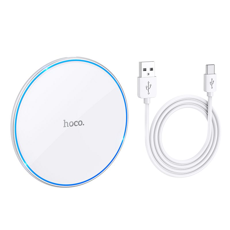 Caricabatterie Wireless Retea HOCO CW6 Pro, 15W, 1.67A, Bianco