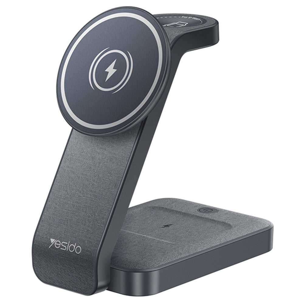 Caricabatterie Wireless Yesido DS26 3in1, 15W, 1.67A, Grigio