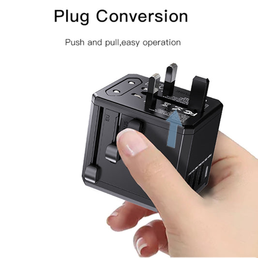 Caricabatterie da rete Yesido MC10 Travel, 12W, 2.4A, 1 x USB-C - 3 x USB-A, Nero