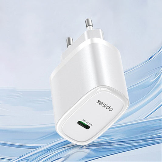 Caricabatterie Rete Yesido YC57, 20W, 3A, 1 x USB-C, Bianco