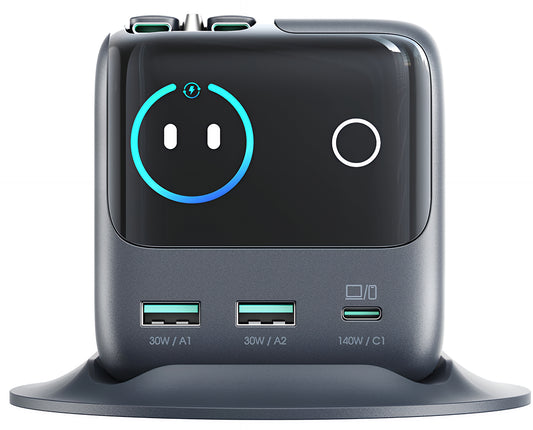 Caricabatterie Stazione Con Cavo USB-C Joyroom Podix JR-TRD01, 140W, 1 x USB-C - 2 x USB-A, Grigio