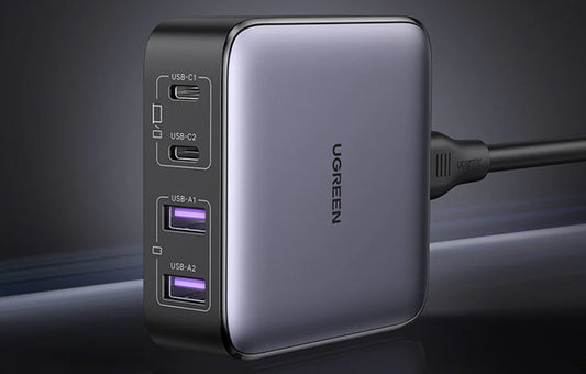 Caricabatterie Stazione UGREEN CD327 Nexode, 65W, 3.25A, 2 x USB-A - 2 x USB-C, Nero