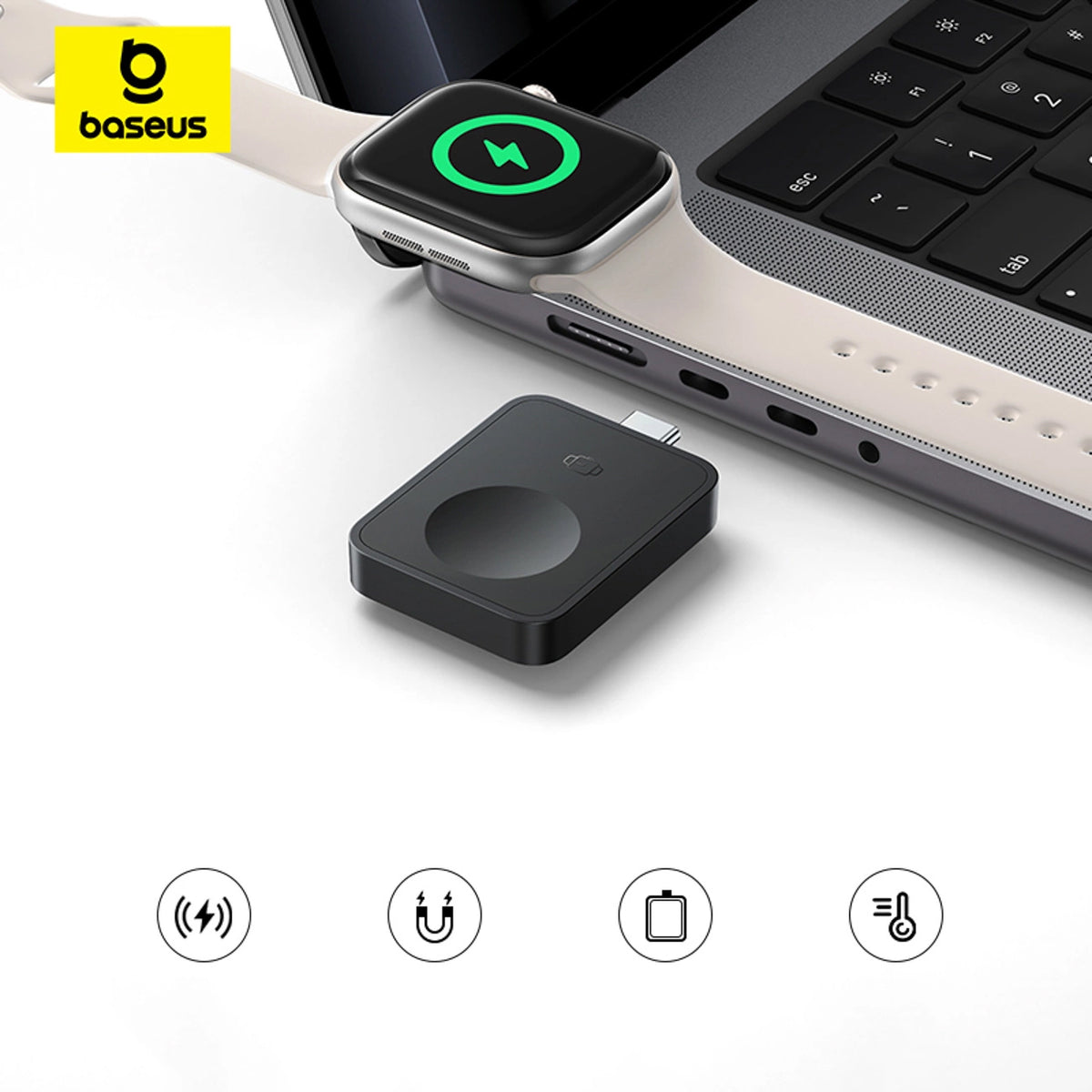 Caricatore Wireless Baseus MagPro per Apple Watch Series, USB-C, Nero P10264106123-00