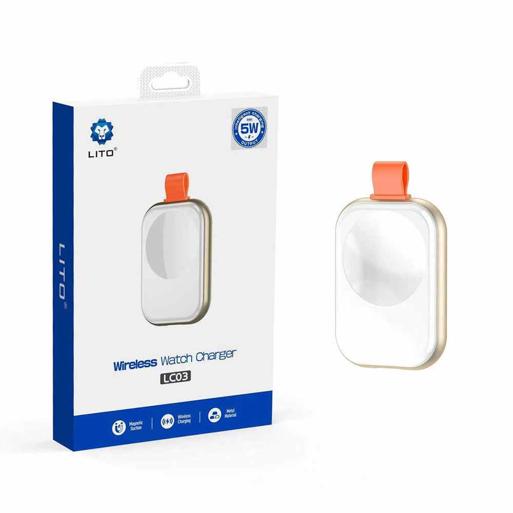 Caricabatterie Wireless Lito LC03 per Apple Watch Series, Bianco