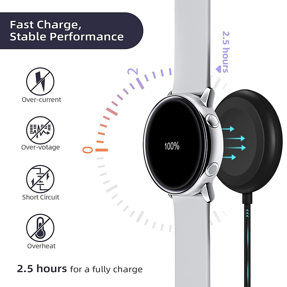 Caricabatterie Wireless Techsuit TSC12 per Samsung Galaxy Watch Series, USB-A, Nero