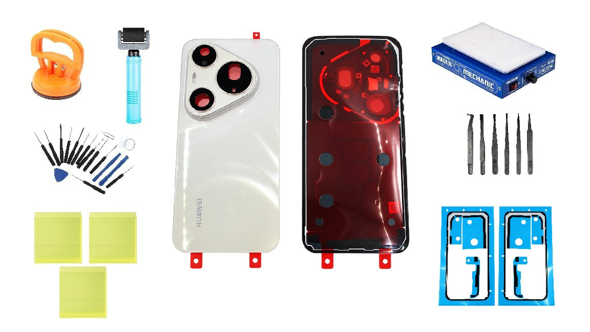Kit cover batteria Huawei Pura 90s Pro Max Blush Gold Service Pack e strumenti di assistenza dedicati