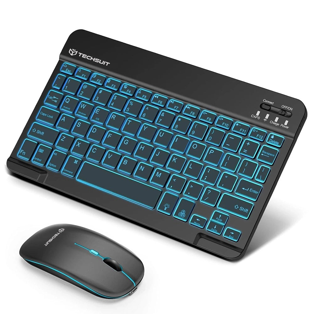 Kit Tastiera Mouse Wireless Techsuit AirCombo WKM1, BT / Wi-Fi, Nero