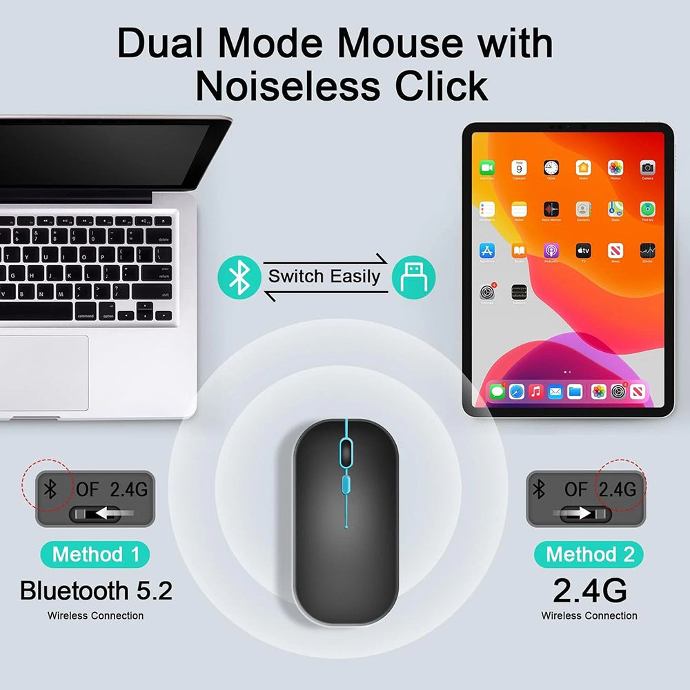 Kit Tastiera Mouse Wireless Techsuit AirCombo WKM1, BT / Wi-Fi, Nero