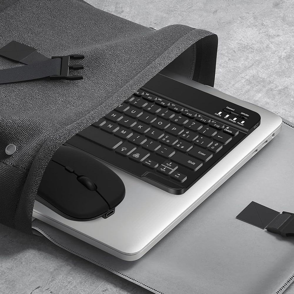 Kit Tastiera Mouse Wireless Techsuit AirCombo WKM1, BT / Wi-Fi, Nero