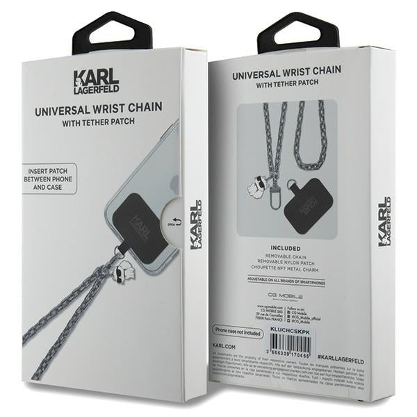 Catena Portachiavi Telefono Karl Lagerfeld Choupette, Argento