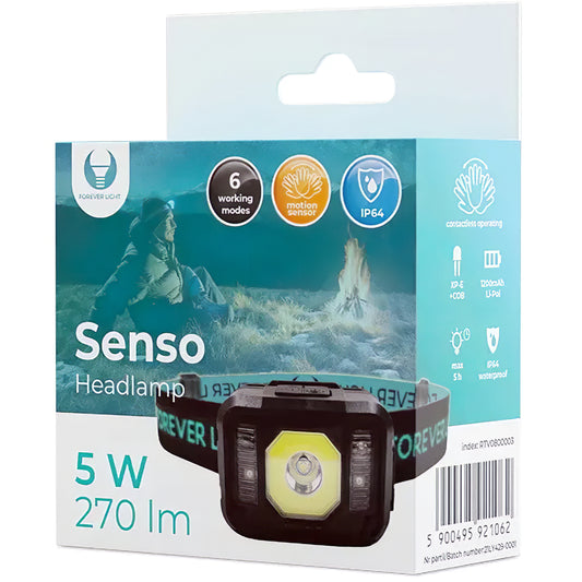Torcia frontale Forever Senso XP-E LED, 270lm, 1200mAh
