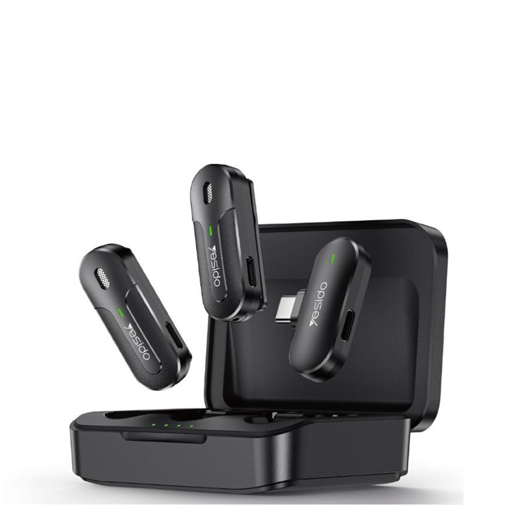 Lavalier Yesido KR17, USB-C, Set 2 pezzi, Nero