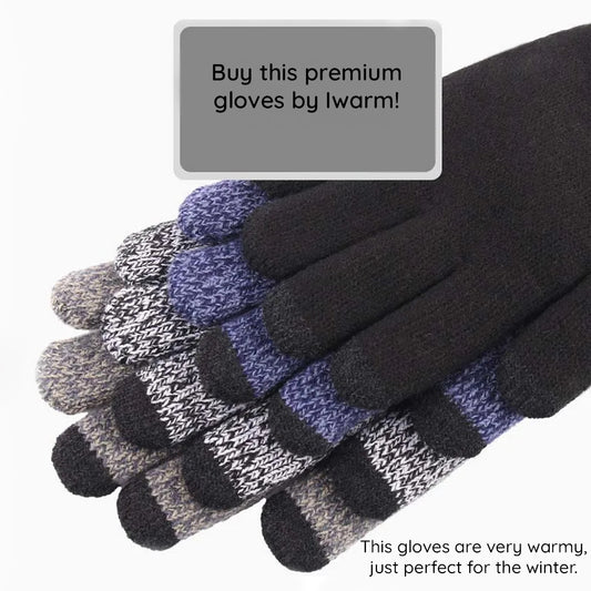 Guanti Invernali Touch Iwarm ST0018, Taglia 23cm, Grigio