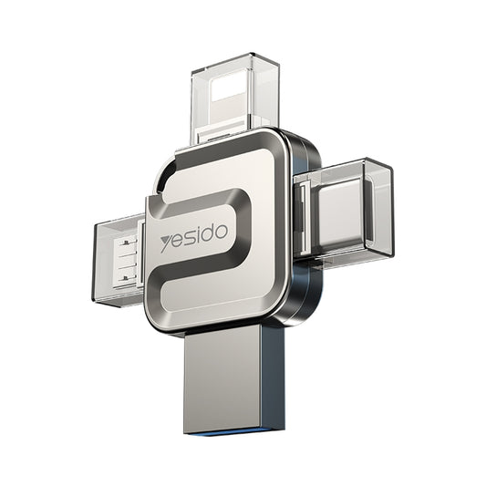 Memoria Esterna USB-A 3.0 / Lightning / USB-C / microUSB Yesido FL15, 16Gb