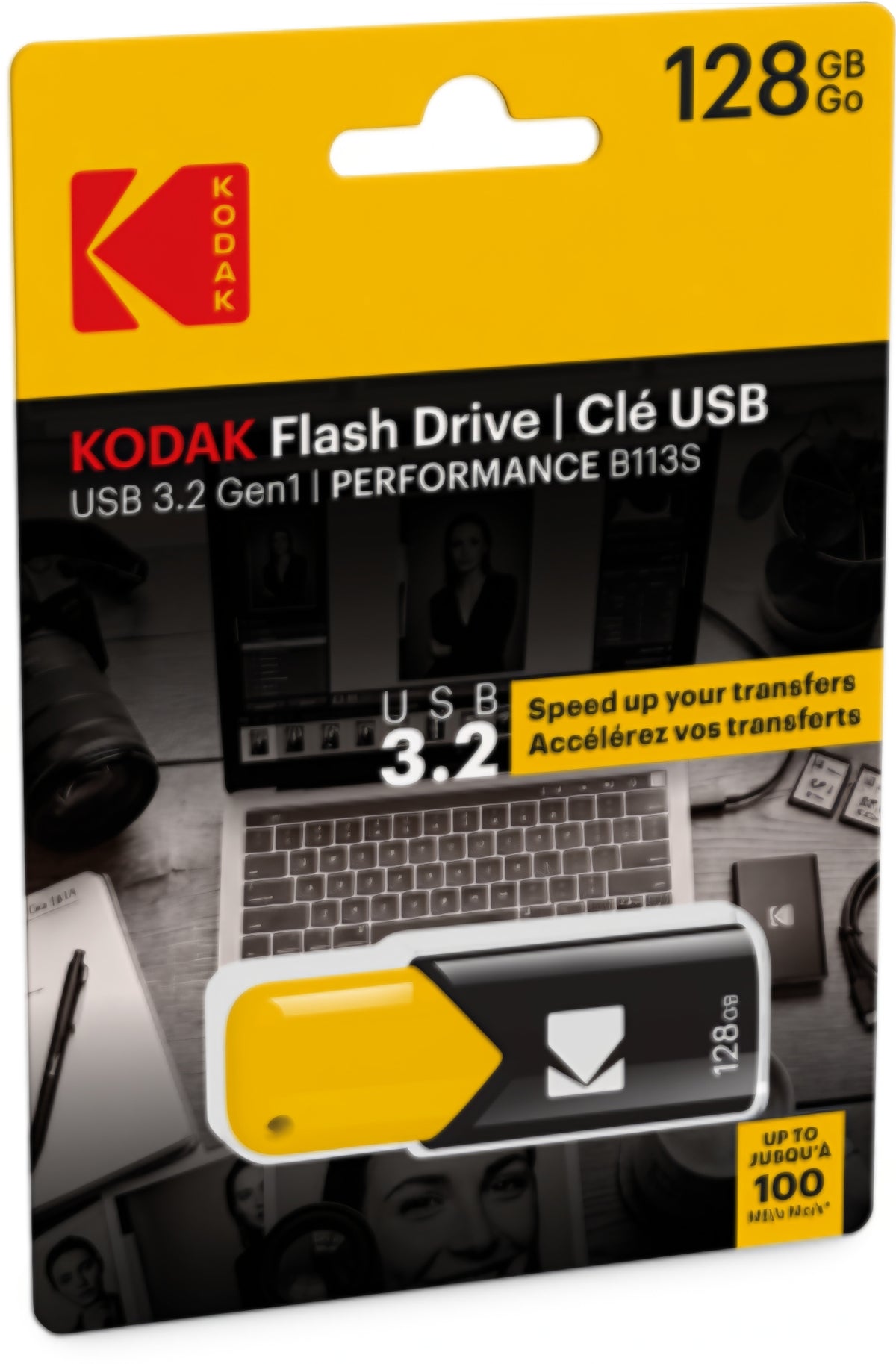 Memoria Esterna USB-A 3.2 Kodak B110S Click Easy, 128Gb EKMMD128GB113S