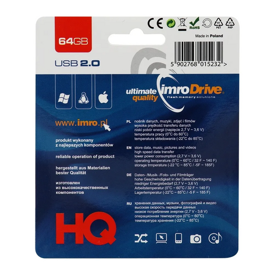 Memoria Esterna USB-A Imro, 64Gb