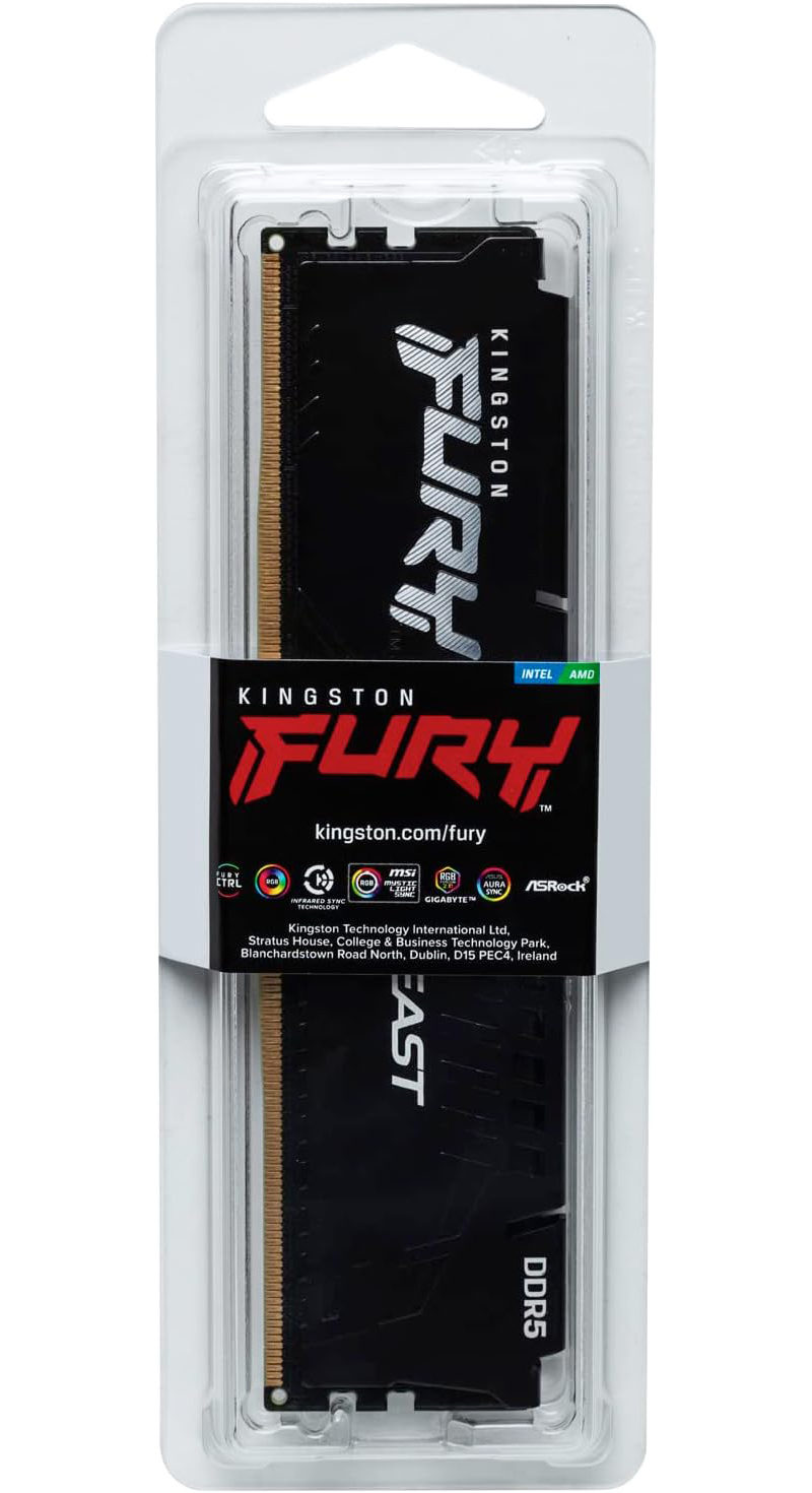 Memoria RAM Kingston Fury Beast, DDR5, 8GB, 5600Mhz, Ricondizionata KF556C40BB-8