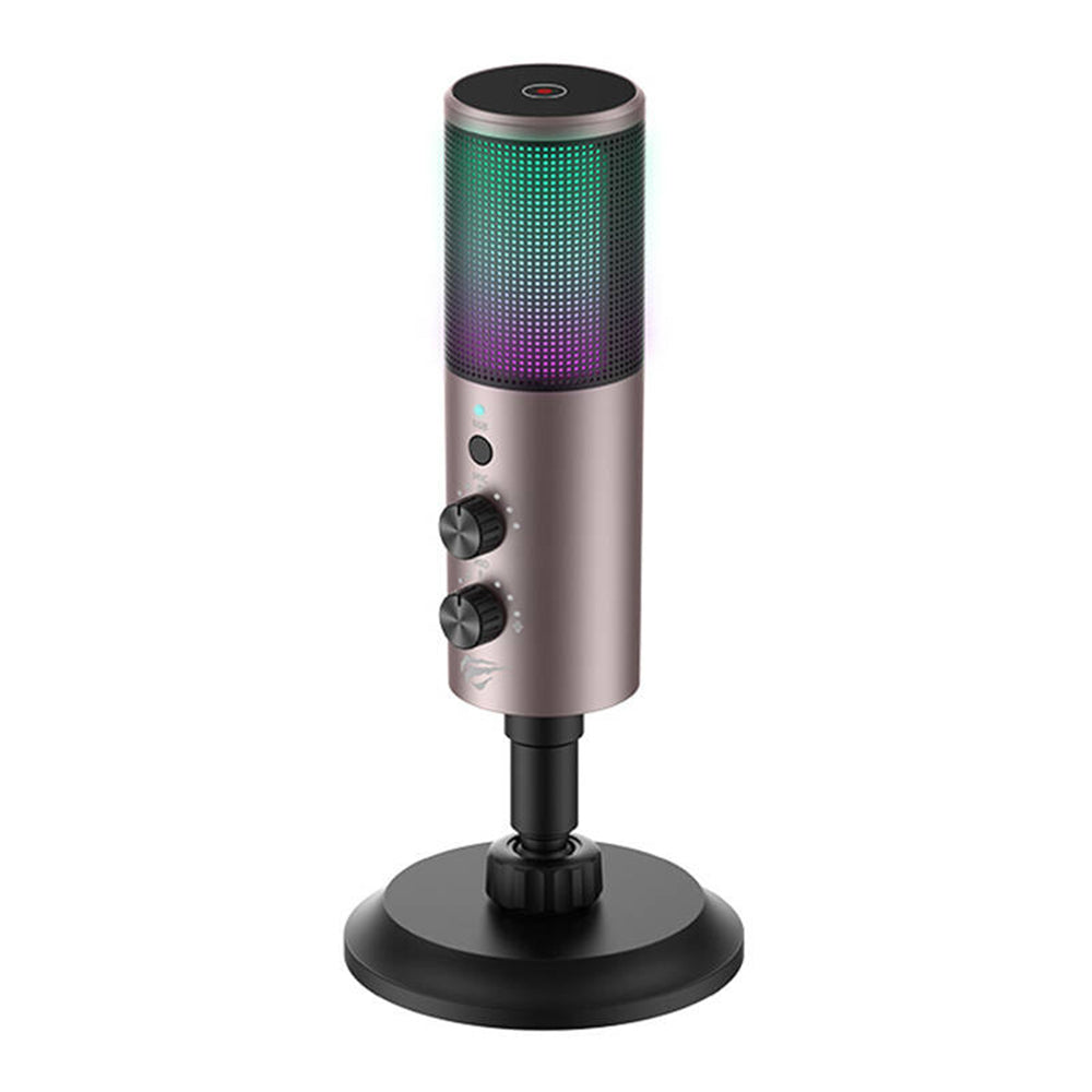 Microfono HAVIT GK61, RGB, USB-C, Grigio