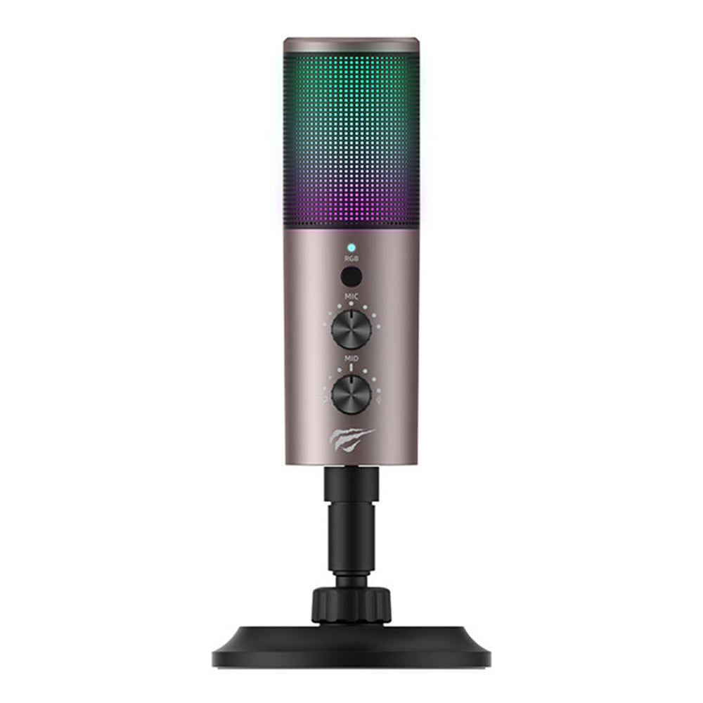 Microfono HAVIT GK61, RGB, USB-C, Grigio