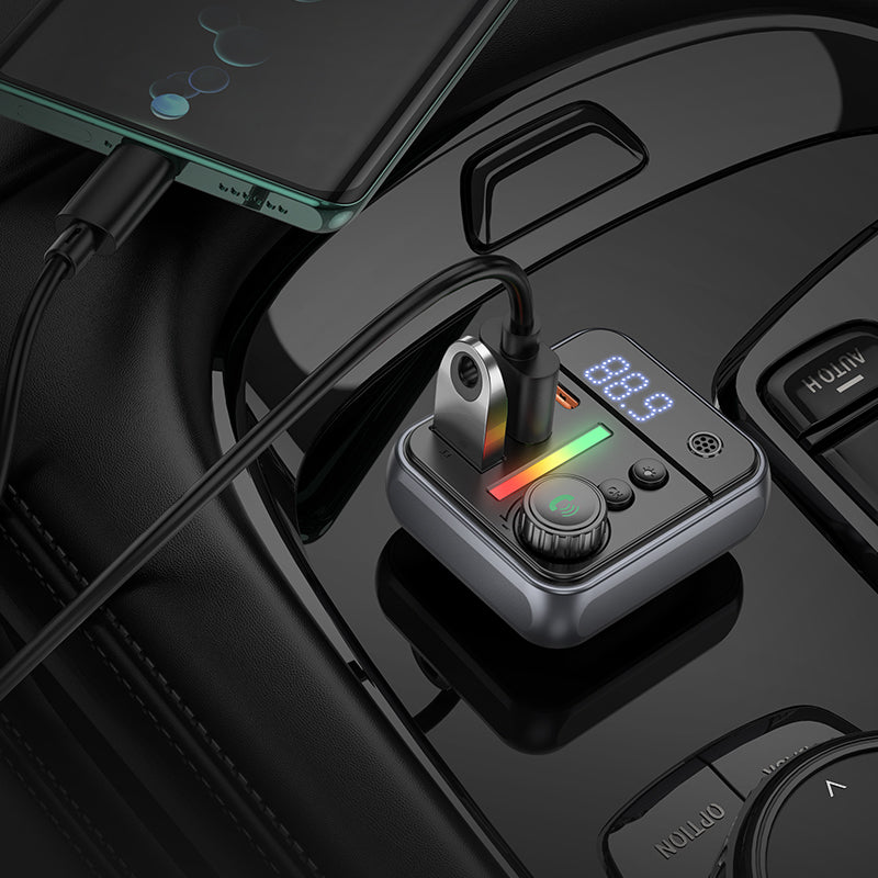 Modulatore FM Bluetooth Borofone BC50 Ascenso, 2 x USB-A - 1 x USB-C