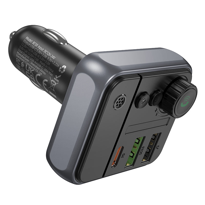Modulatore FM Bluetooth Borofone BC50 Ascenso, 2 x USB-A - 1 x USB-C