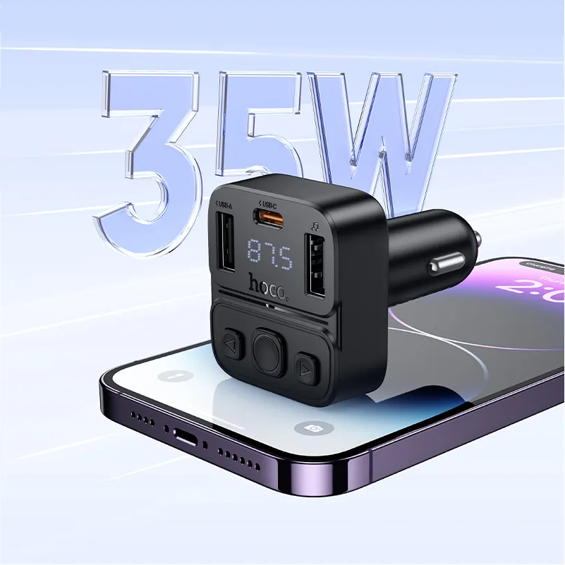 HOCO E87 Bluetooth FM Modulator, 2 x USB-A - 1 x USB-C