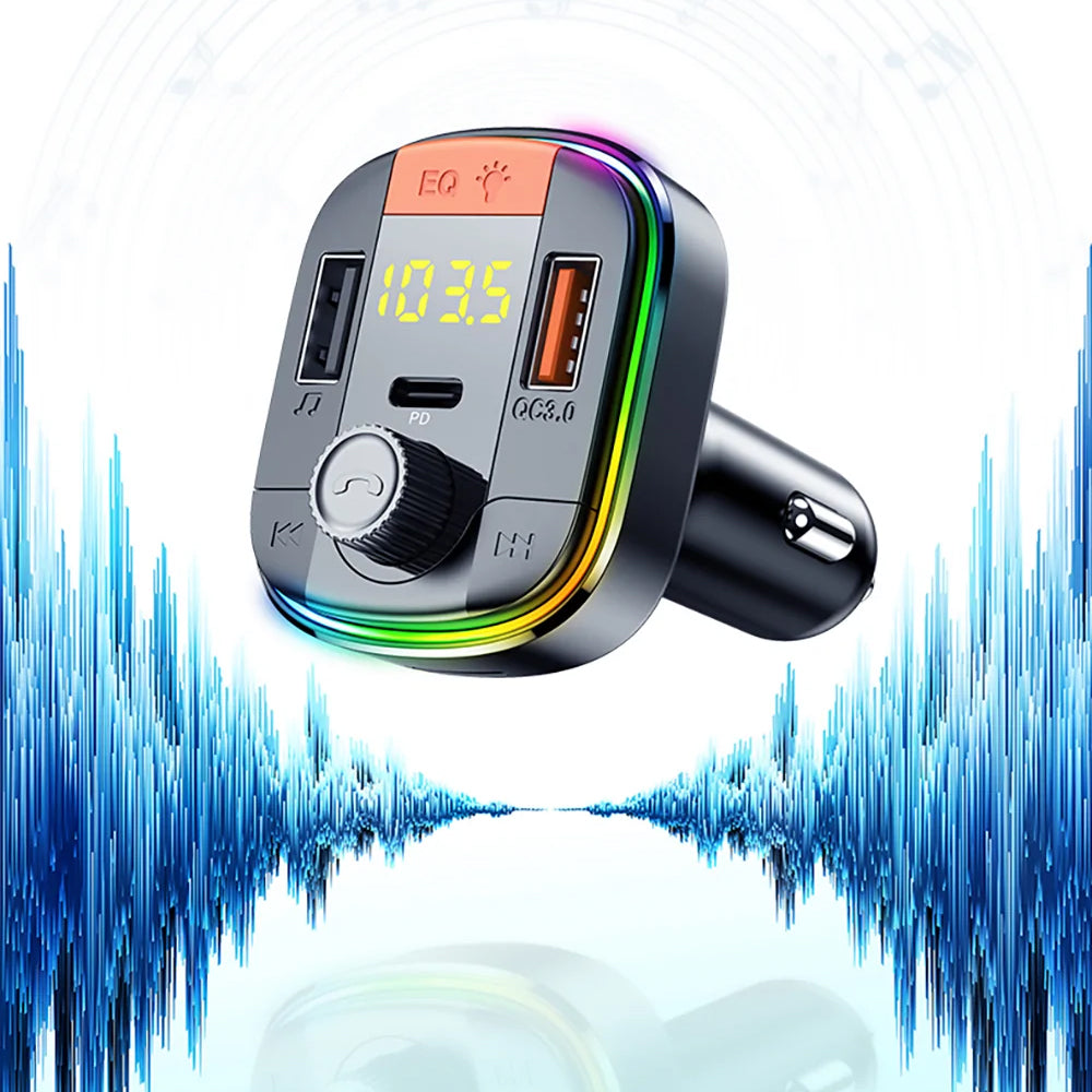 Modulatore FM Bluetooth Yesido Y45, 2 x USB-A - 1 x USB-C - 1 x microSD