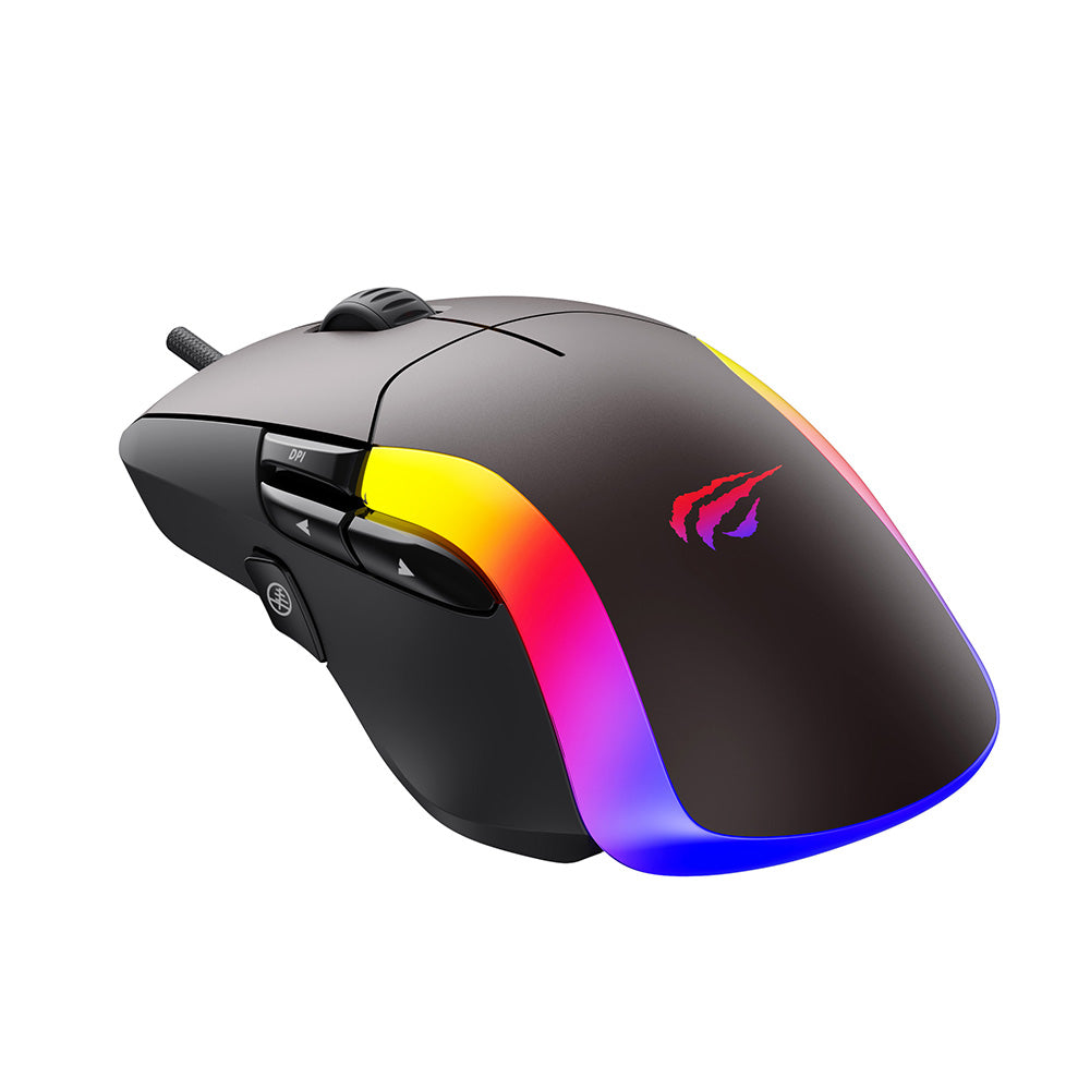 Mouse Gaming Cablato USB HAVIT MS959S, RGB, 1200DPI - 8000DPI, 1.6m, Nero Ocra