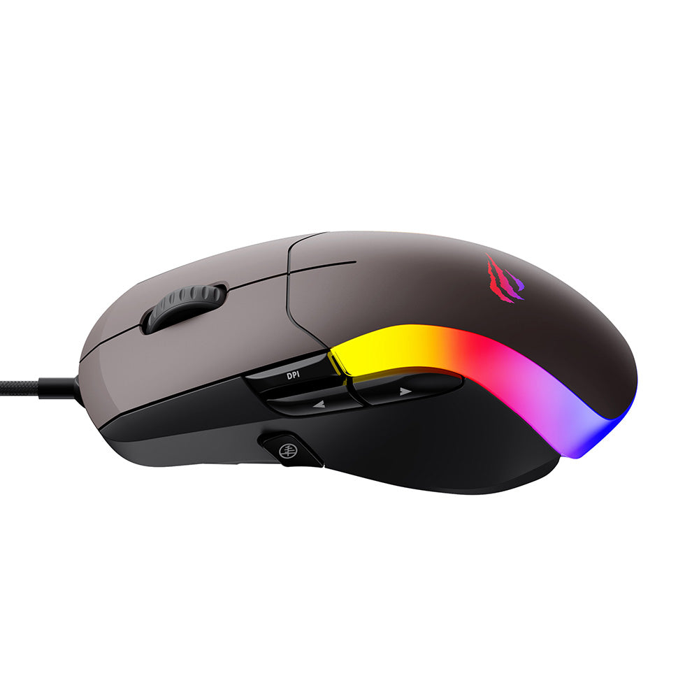 Mouse Gaming Cablato USB HAVIT MS959S, RGB, 1200DPI - 8000DPI, 1.6m, Nero Ocra