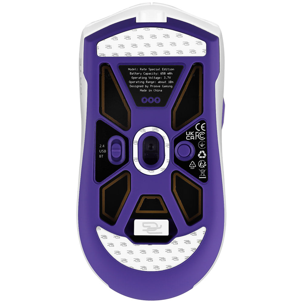 Mouse Gaming Wireless Proove Rate Special Edition, 800DPI - 12000DPI, Bianco CMRTWRS03002