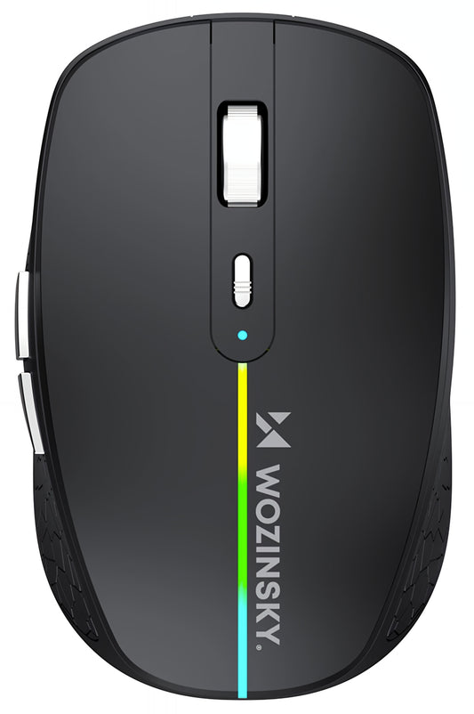 Mouse Gaming Wireless WZK WMGK-1132, 1600DPI, RGB, BT / Wi-Fi, Nero