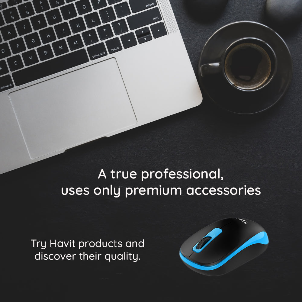Mouse Wireless HAVIT MS626GT, 1200DPI, Nero Blu