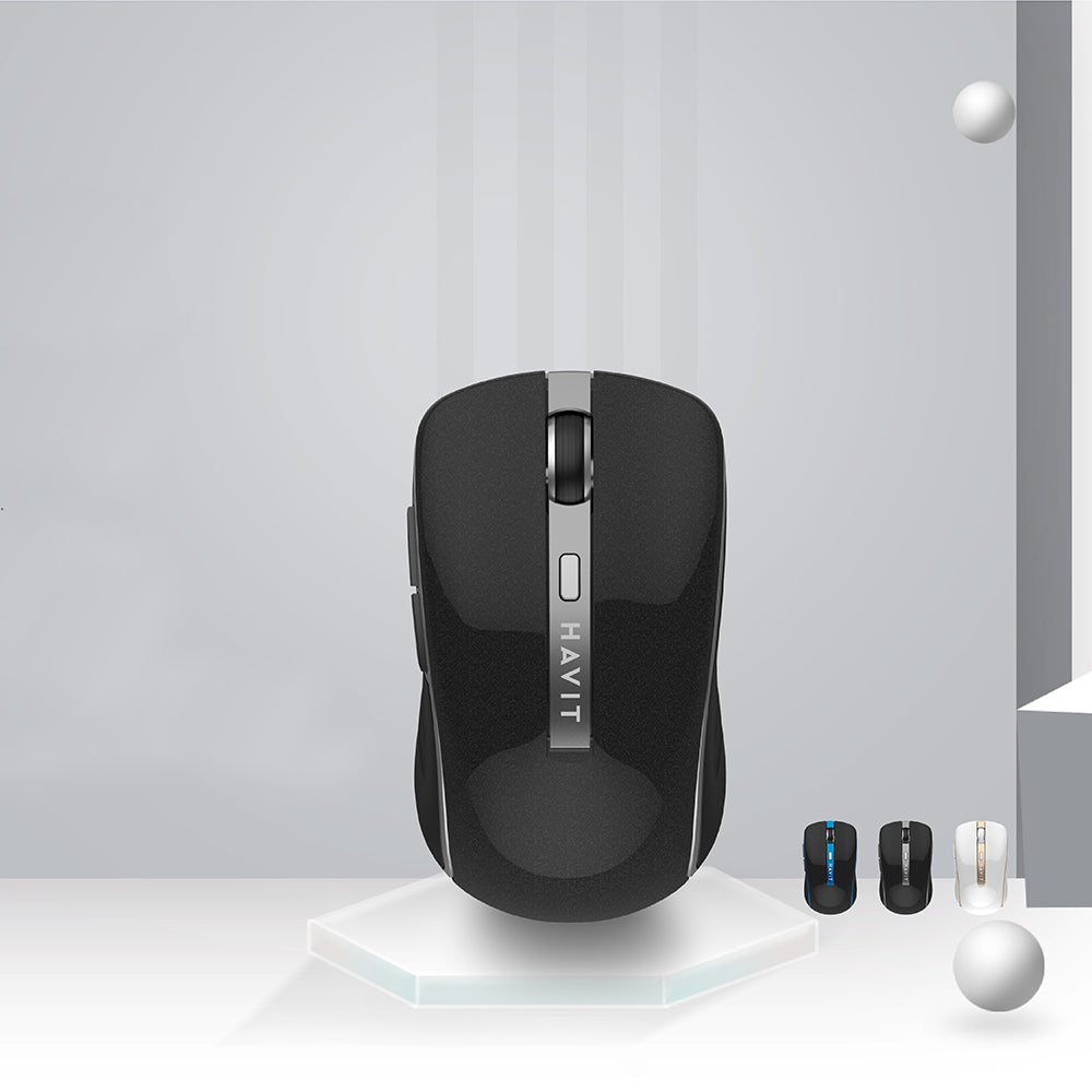Mouse Wireless HAVIT MS951GT, 1000DPI - 1600DPI, Bianco Dorato