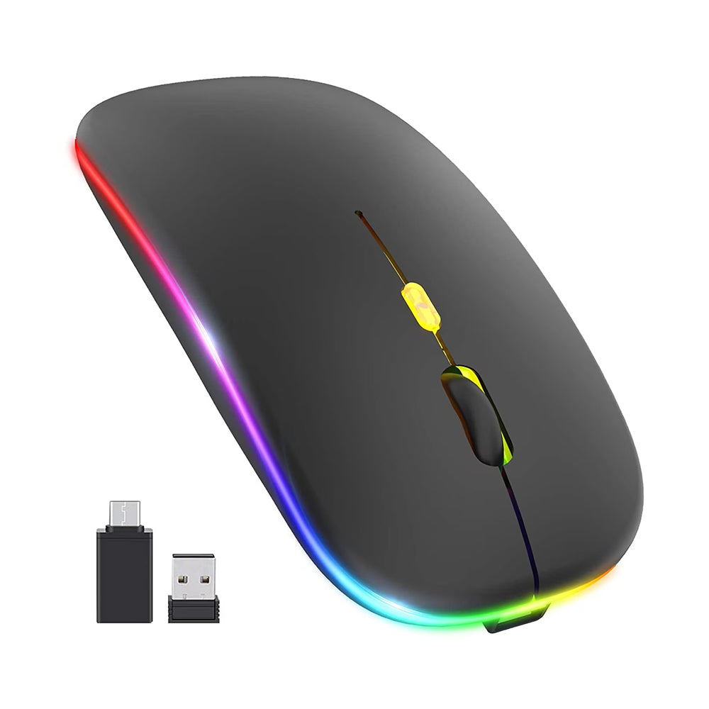 Mouse Wireless Techsuit M1, RGB, 1600DPI, BT / Wi-Fi, Nero