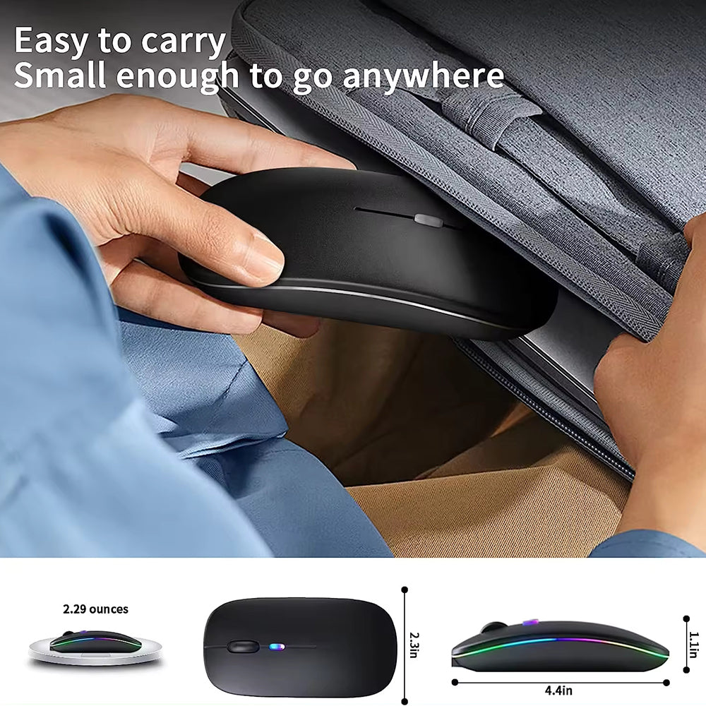 Mouse Wireless Techsuit M1, RGB, 1600DPI, BT / Wi-Fi, Nero