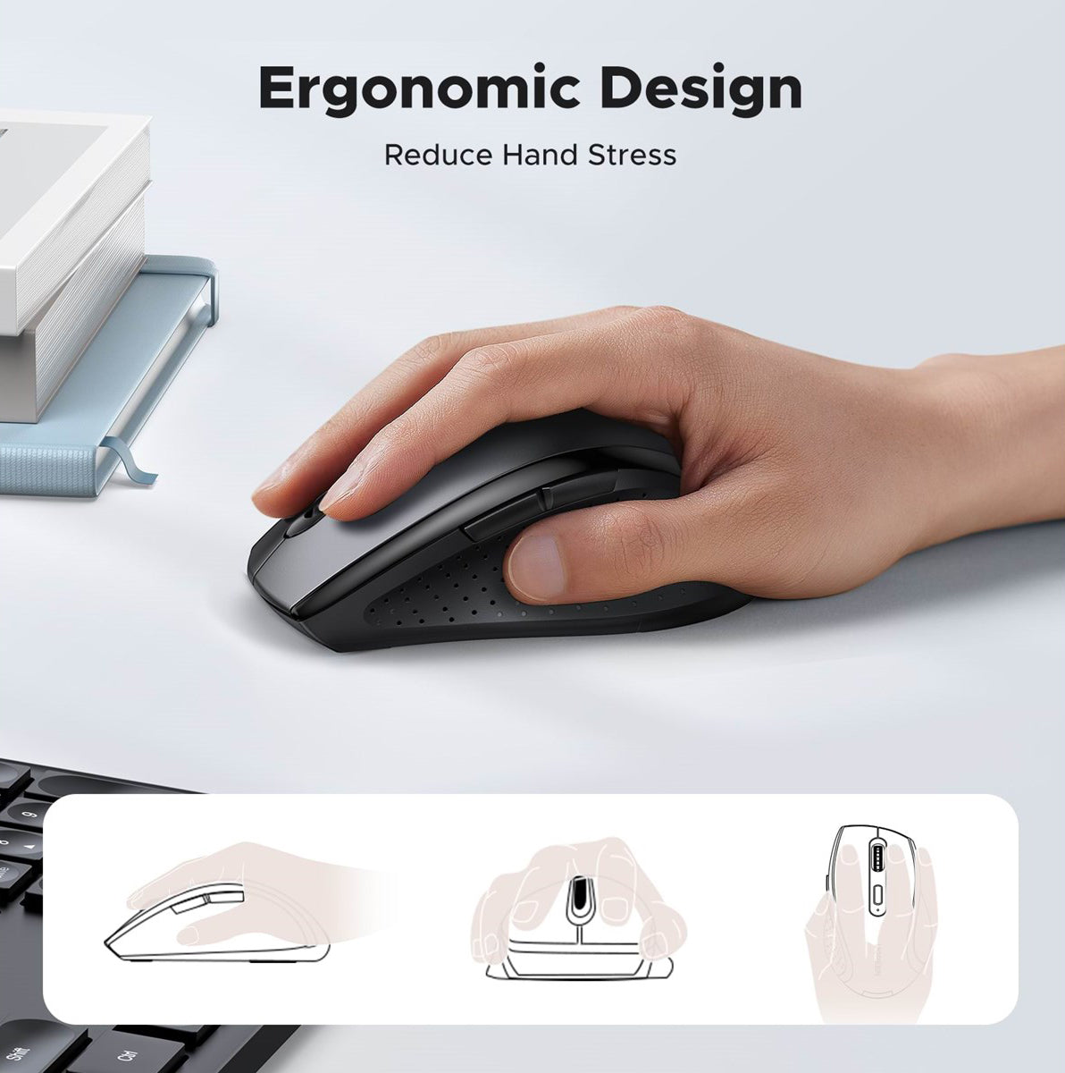 Mouse Wireless UGREEN M511, 1600DPI, Nero